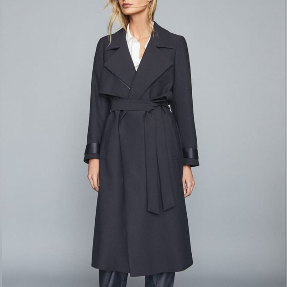 NWT REISS | Penelope Longline Mac Trench Coat - Picture 2 of 9